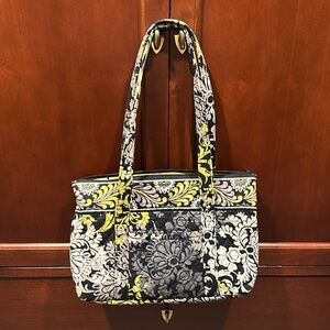 Vera Bradley Floral Shoulder Bag in Black and Yellow